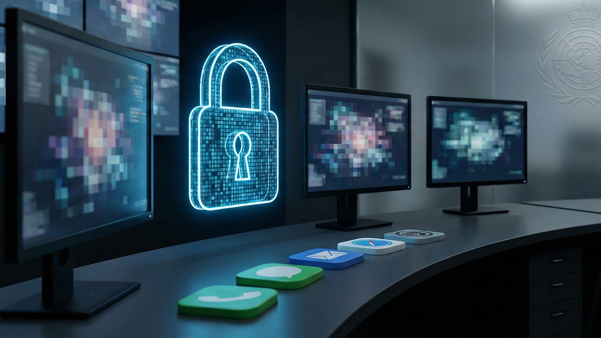 Three men using computers at an office in Ghana