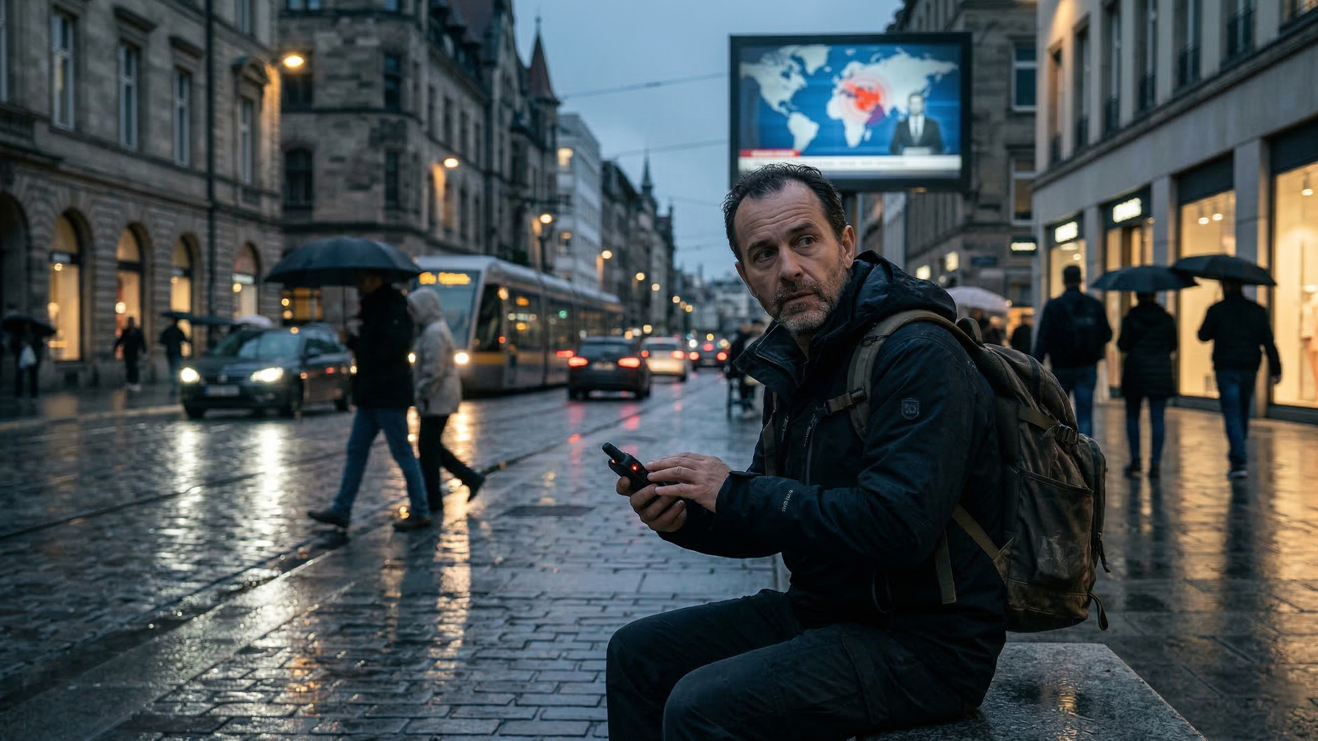 The site of the car-ramming incident in Munich. 