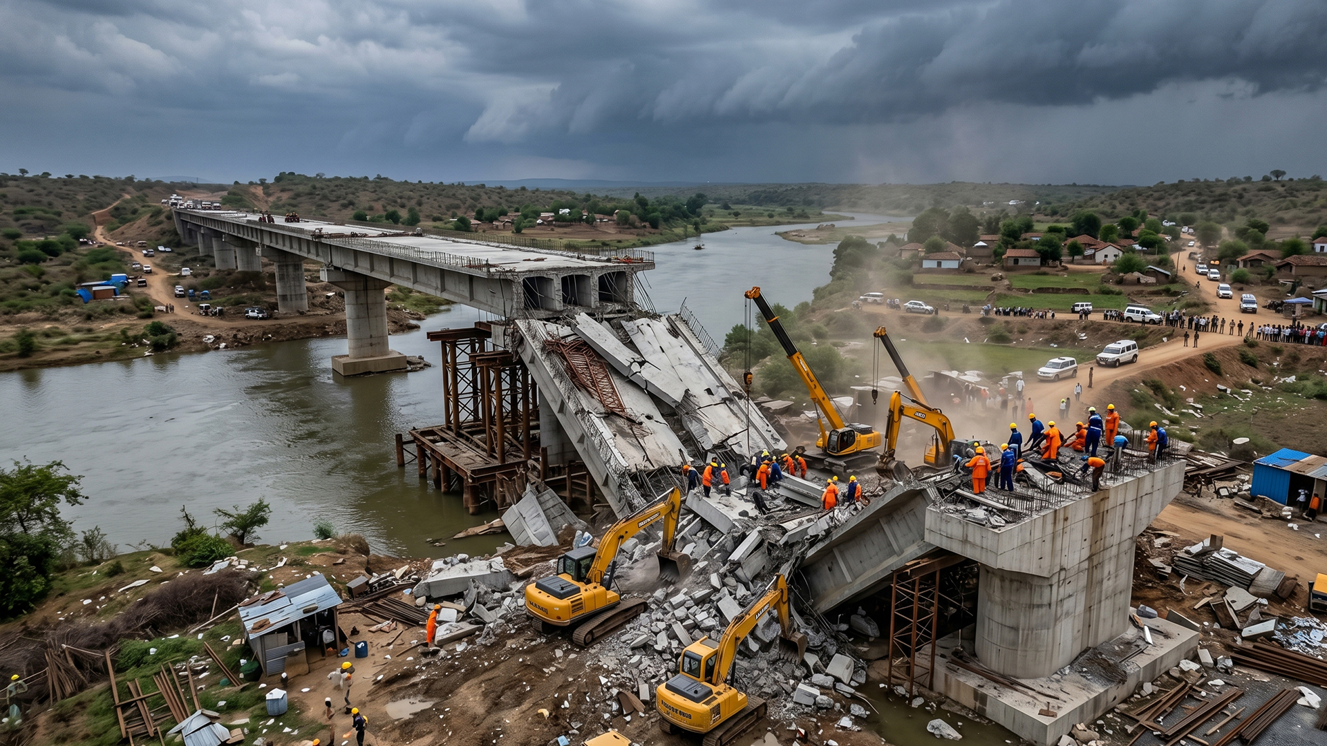 6 Killed 3 Trapped As Under Construction Bridge Collapses In UP During Storm